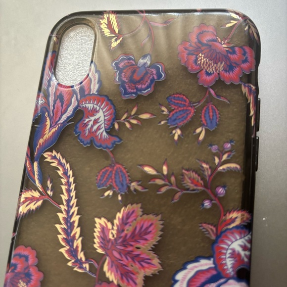 Rebecca Minkoff iPhone XR case, Hypnotic Floral blk translucent w/metallic gold - Picture 5 of 14
